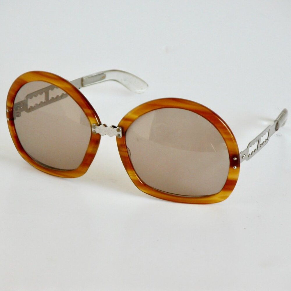 Vintage 1960's Brevettato Baruffaldi Tortoise Sunglasses Italy Frames